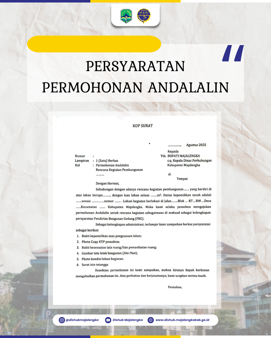 PERSYARATAN PERMOHONAN REKOMENDASI ANDALALIN (Full view)