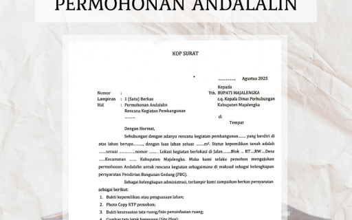 PERSYARATAN PERMOHONAN REKOMENDASI ANDALALIN